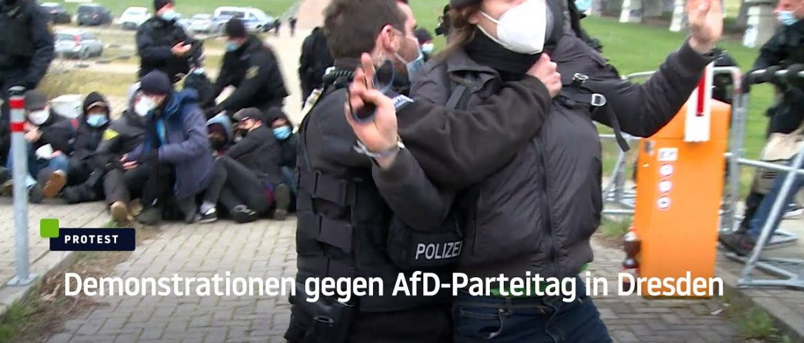 Demonstrationen gegen AfD-Parteitag in Dresden