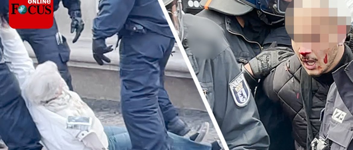 Eskalation in Berlin: Als Polizei Demo auflösen will, kommt es zu Gewalt-Szenen