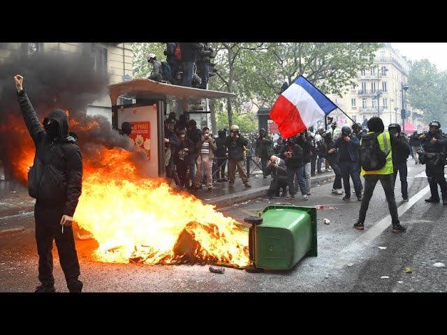 Ausschreitungen bei Maikundgebungen in Paris