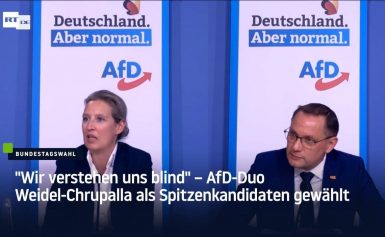 „Wir verstehen uns blind“ – AfD-Duo Weidel-Chrupalla als Spitzenkandidaten gewählt