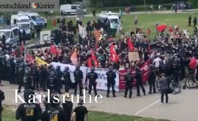 Eingekesselt: Polizei rettet Demonstranten vor „Antifa“!