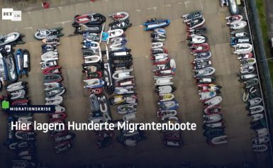 Lager von Hunderten Migrantenbooten in Dover gefilmt