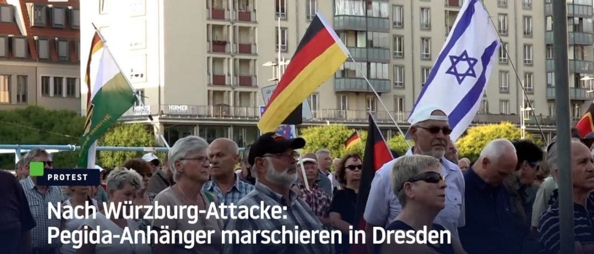 Nach Würzburg-Attacke: Pegida-Anhänger demonstrieren in Dresden