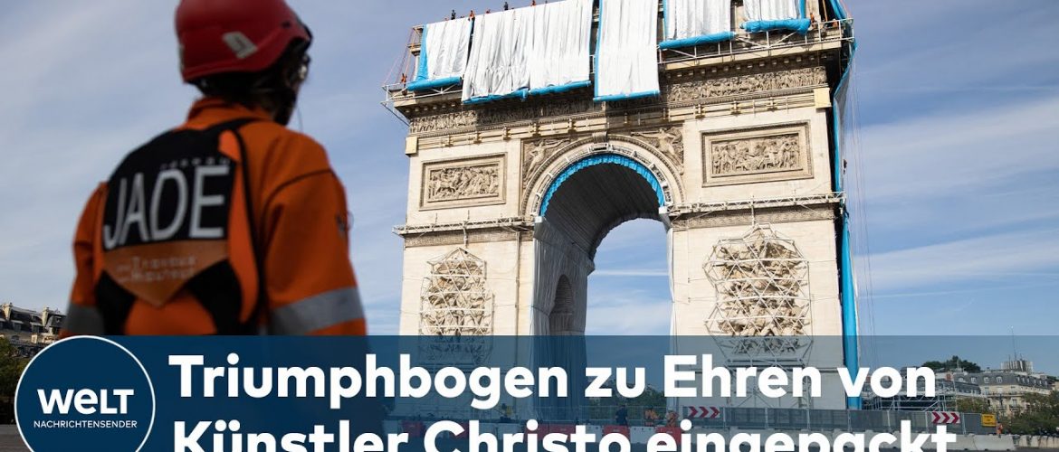 PARISER TRIUMPHBOGEN EINGEPACKT: Zu Ehren des verstorbenen Verpackungskünstlers Christo