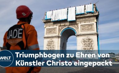 PARISER TRIUMPHBOGEN EINGEPACKT: Zu Ehren des verstorbenen Verpackungskünstlers Christo