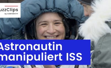 Astronautin manipuliert Raumkapsel
