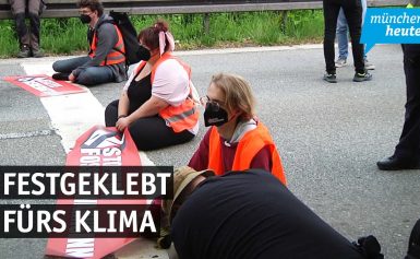 Aktivisten blockieren im Berufsverkehr stundenlang die A95 in Fürstenri