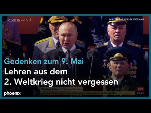 Rede von Wladimir Putin zur Militärparade in Russland anlässlich des Kriegsgedenkens am 09.05.22