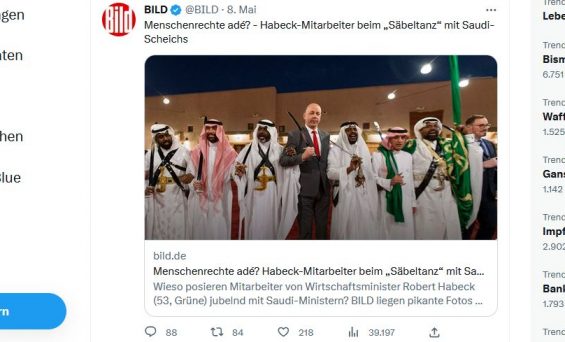 Habeck-Mann lässt sich vom Saudi-Prinzen aushalten