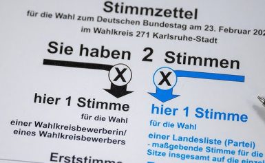 CDU/CSU 28,5 % | AfD 20,8 % | SPD 16,4 % | Grüne 11,6 % | Linke 8,8 % | FDP 4,3 % | BSW 4,97 % | Sonstige 4,4 %