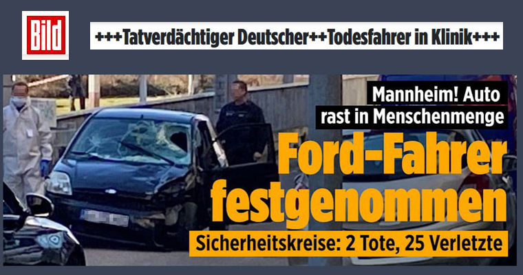 Zwei Tote und 14 Verletzte bei Todesfahrt in Mannheim
