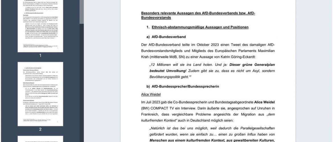 AfD-Geheimgutachten des „Verfassungsschutzes“ geleakt