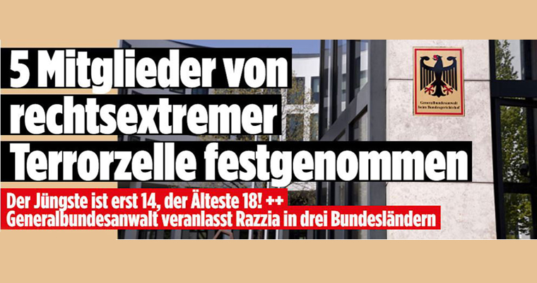 Generalbundesanwalt lässt jugendliche Neonazis verhaften