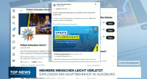 Heftige Explosion am Augsburger Hauptbahnhof